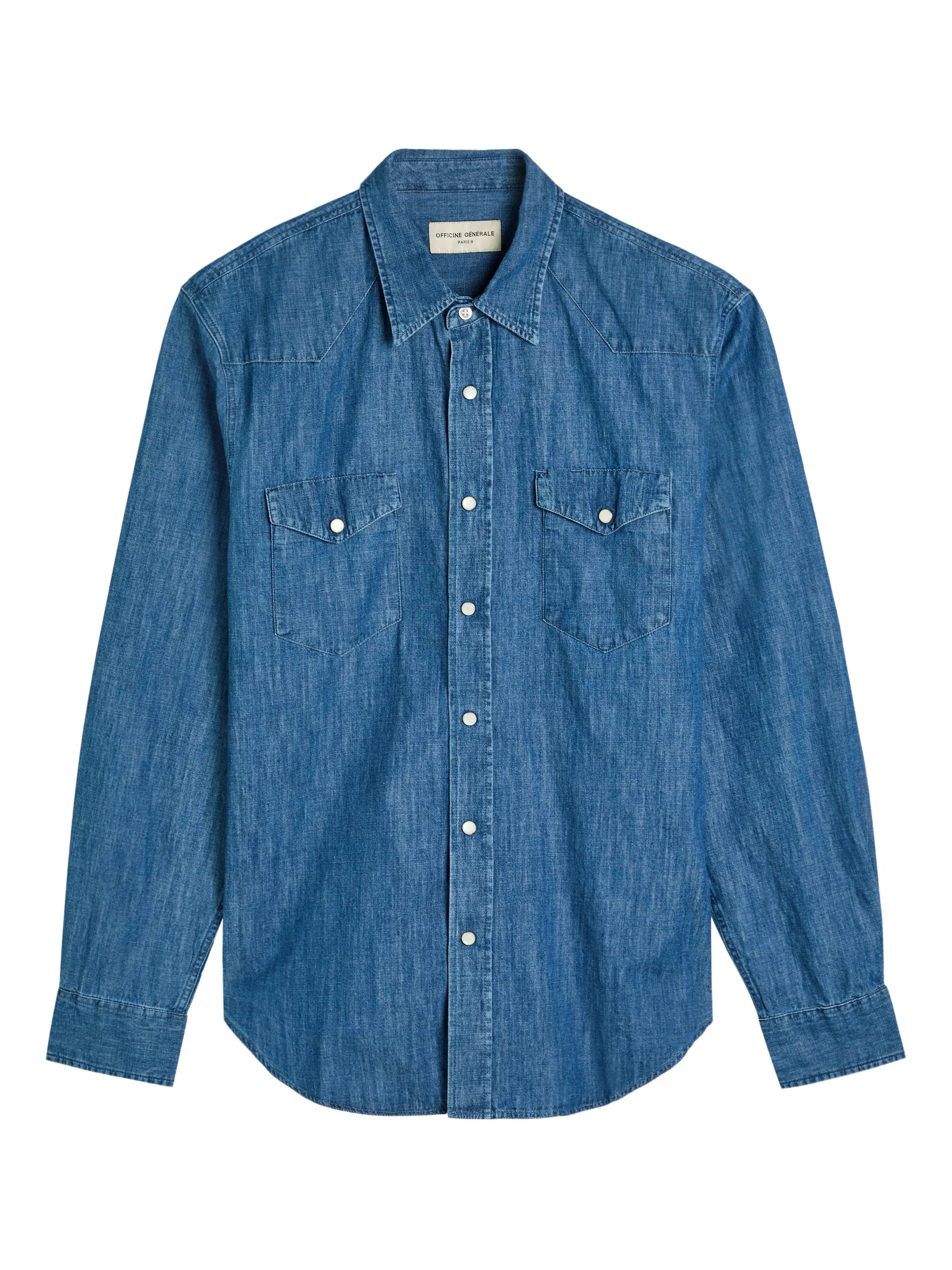 Риза Maverick Chambray с копчета и джоб на гърдите 