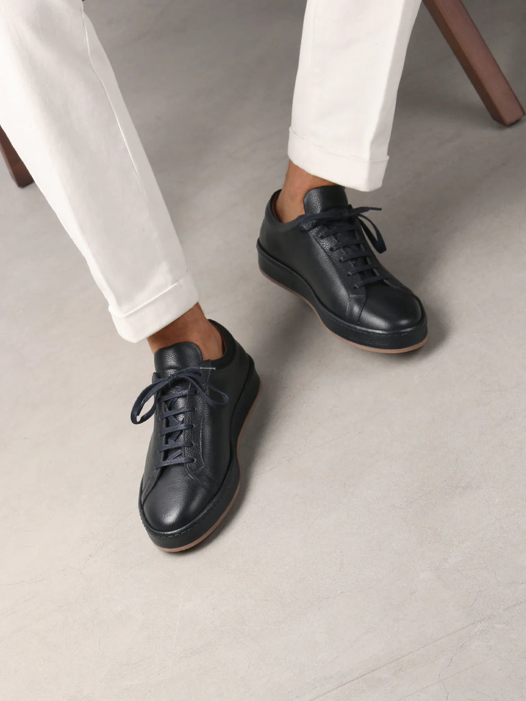 Navy Grain Voyager Sneaker