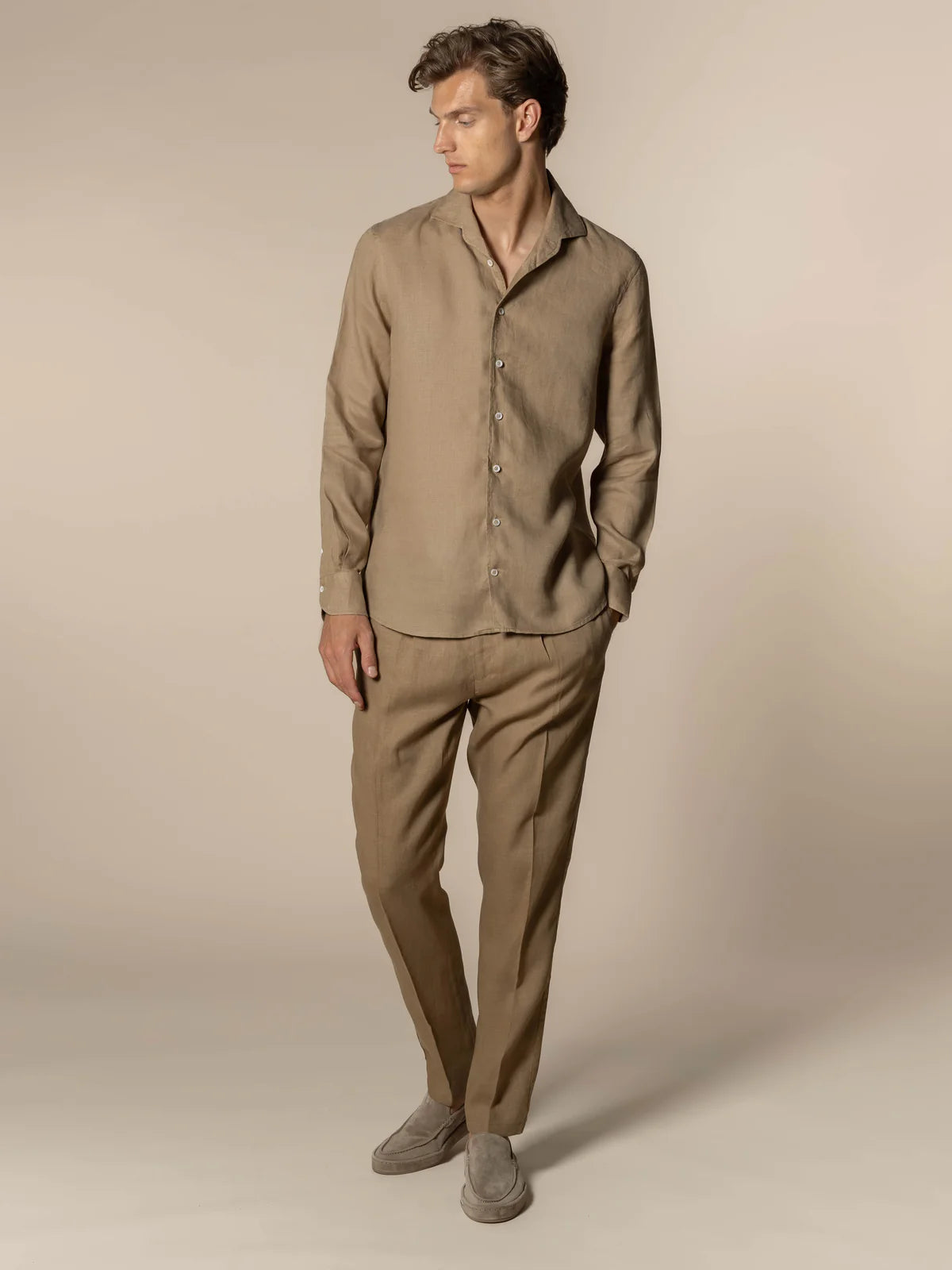 Dark Taupe Linen Seaside Shirt