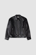 CONTRARIAN - LEATHER BLOUSON BLACK