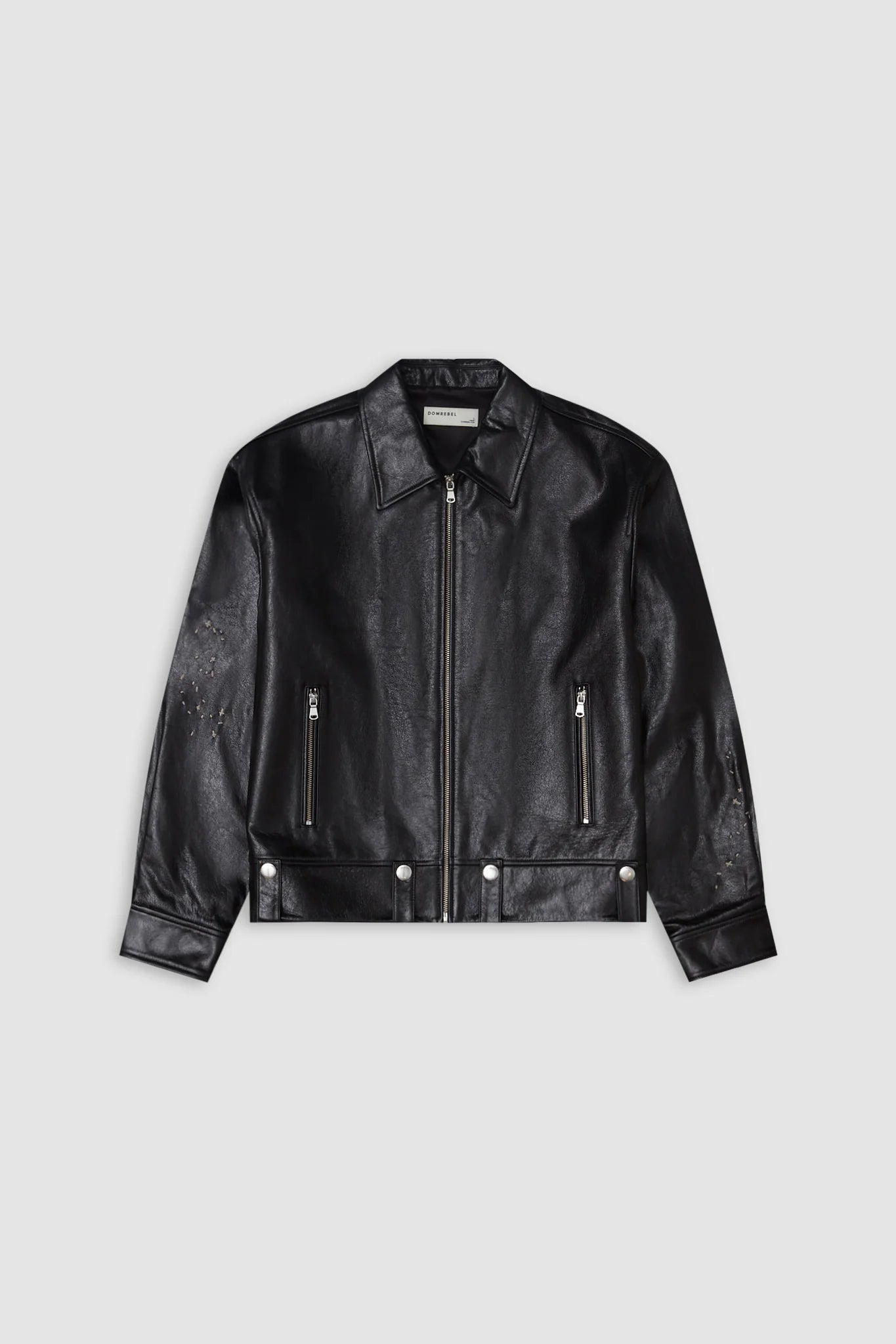 CONTRARIAN - LEATHER BLOUSON BLACK