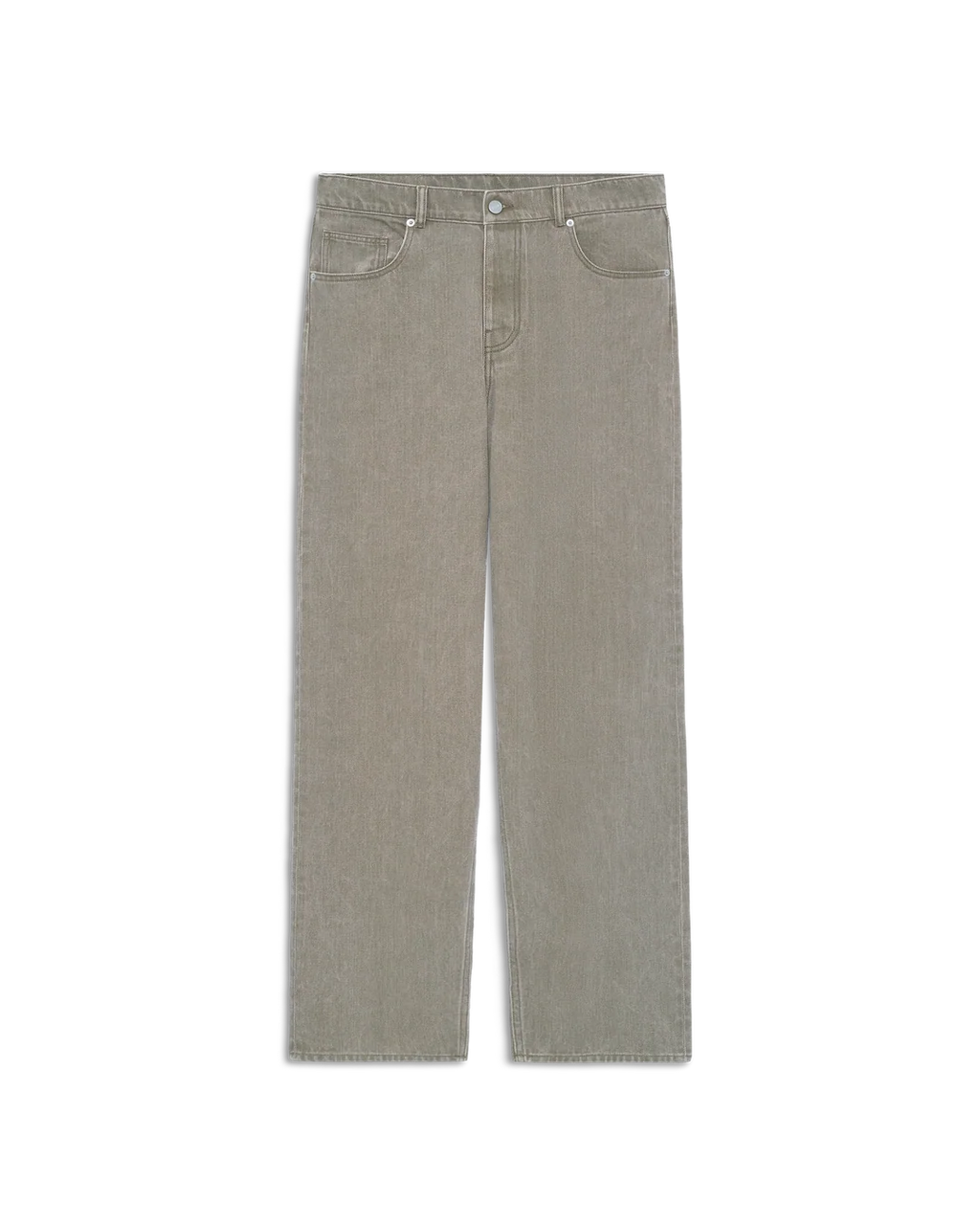 Washed Khaki Straight Jeans