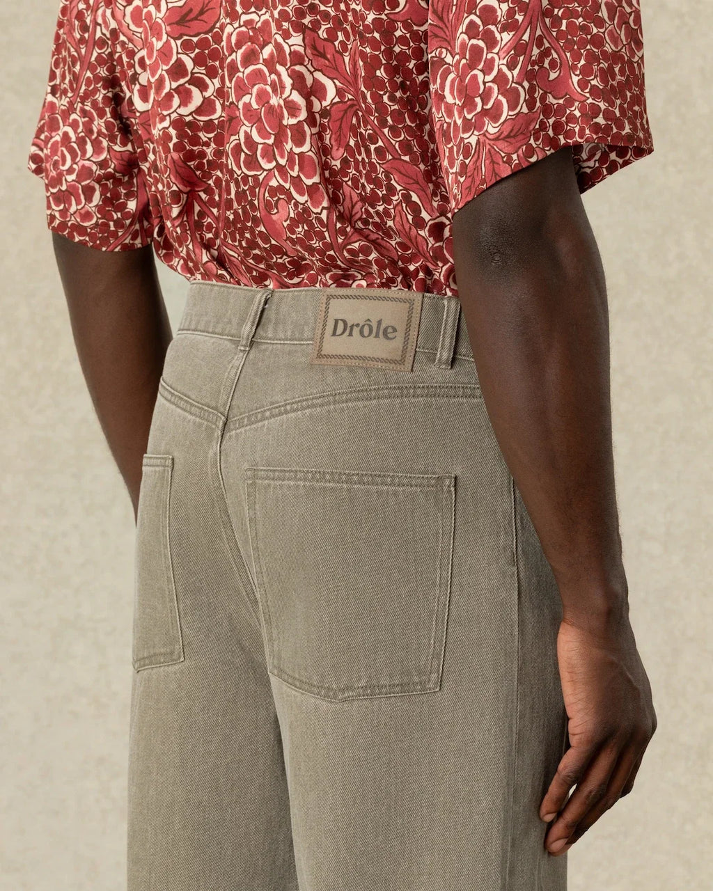 Washed Khaki Straight Jeans