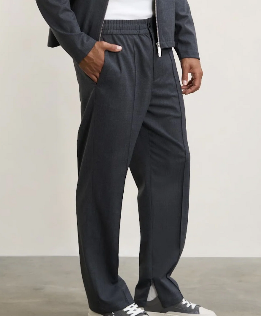 Coach Pants Twill Wool Grey