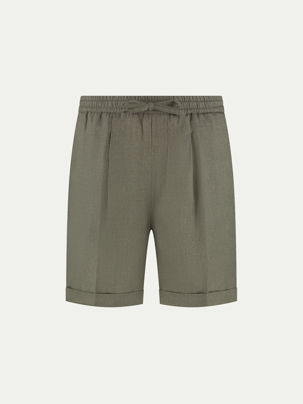 Olive Linen Seaside Shorts