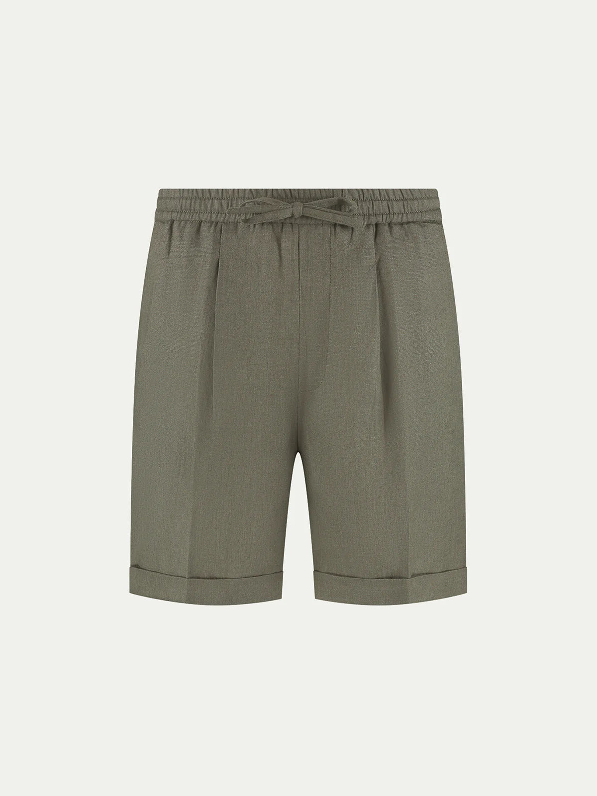 Olive Linen Seaside Shorts