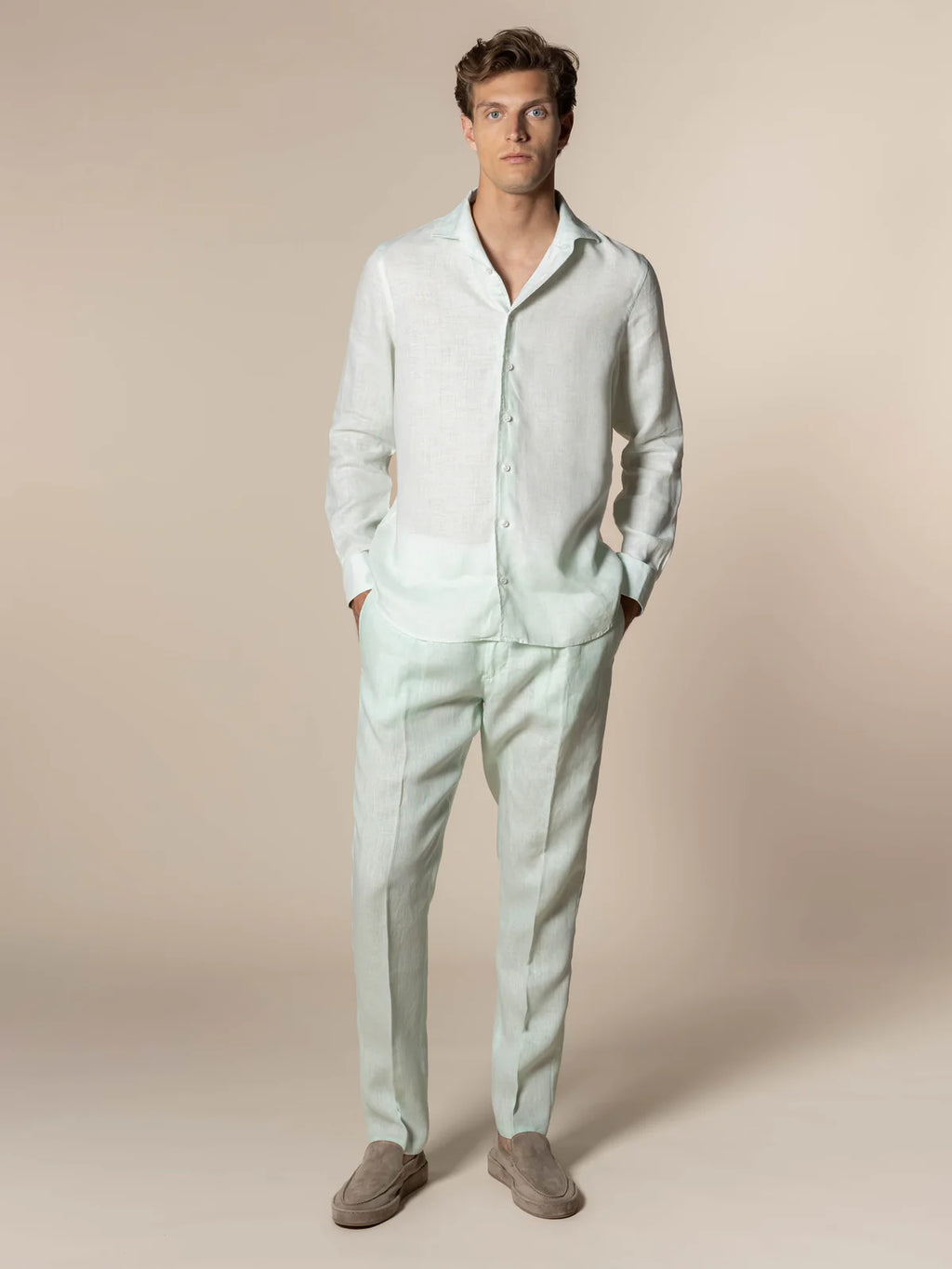 Light Aqua Linen Seaside Shirt