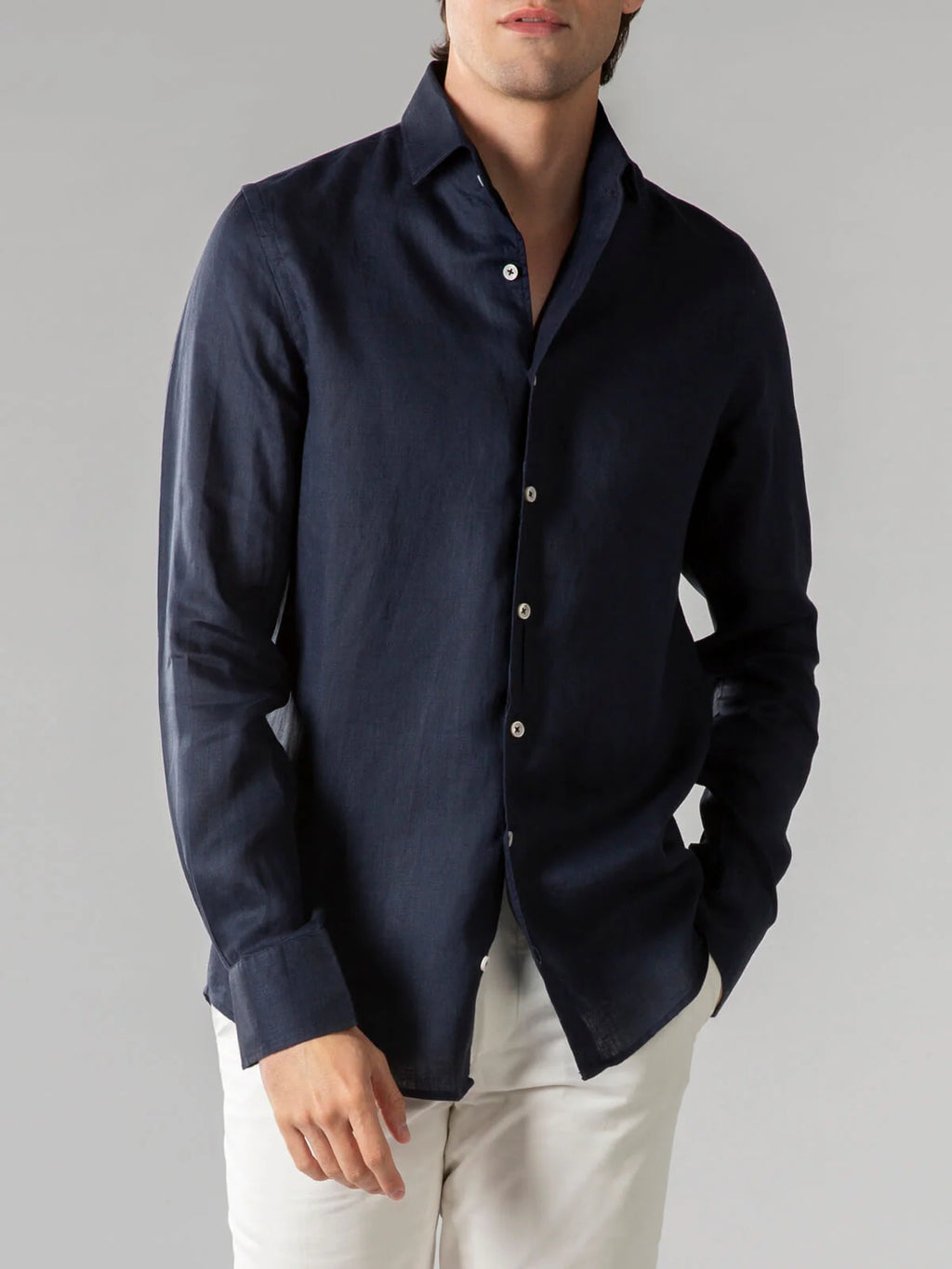 Navy Linen Seaside Shirt
