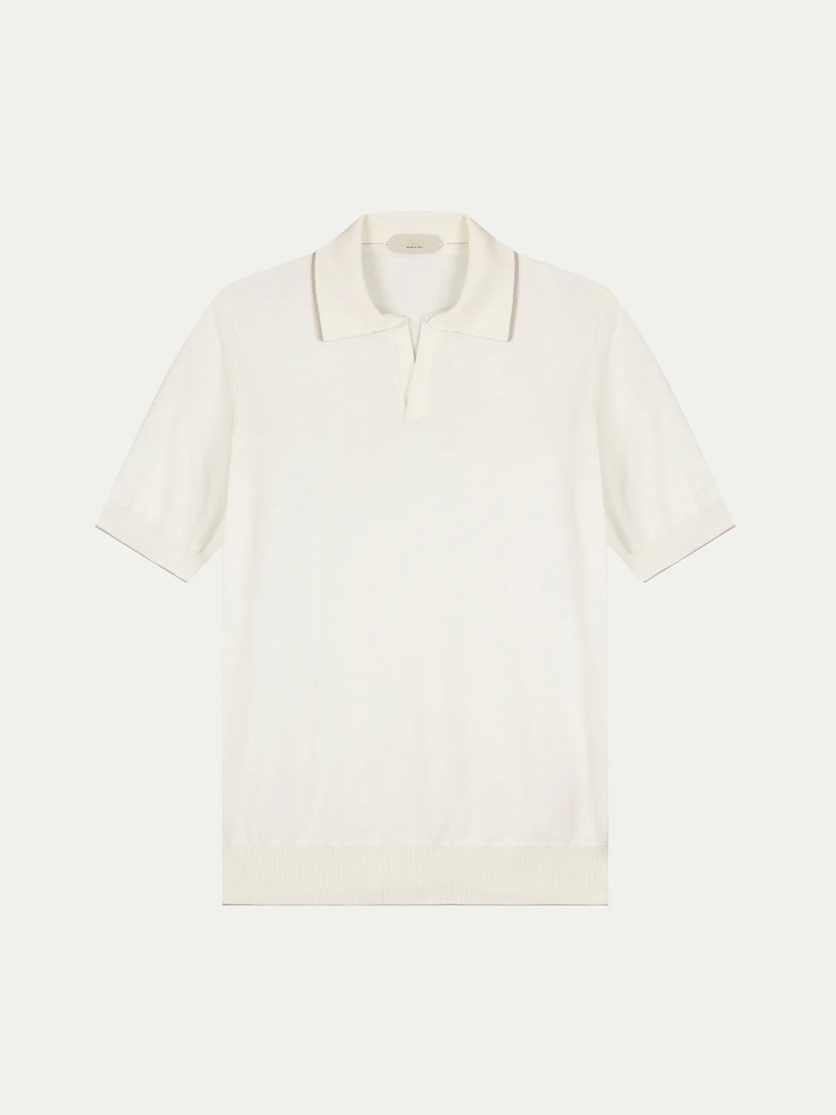 Shortsleeve Buttonless Polo Ivory